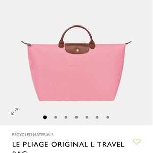 Longchamp Pink Le Pliage Original L Travel Bag